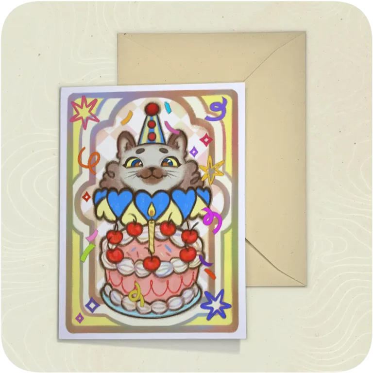 Cat Greeting Birthday Card