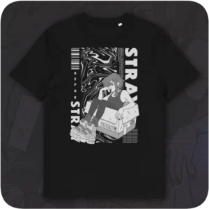 Stray Anime Girl Streetwear Design Black T-shirt