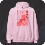 Stray Anime Girl Streetwear Design Pink Hoodie