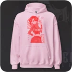 Heartless Anime Girl Streetwear Design Pink Hoodie