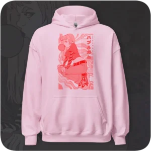 BUBBLEGUM Anime Girl Streetwear Design Pink Hoodie