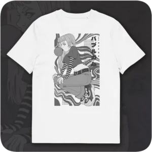 Bubblegum Anime Girl Streetwear Design Black T-shirt