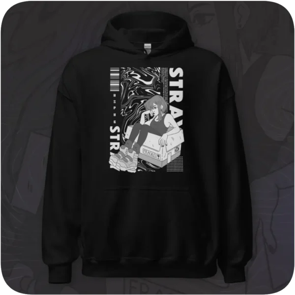 Stray Anime Girl Streetwear Design BlackHoodie